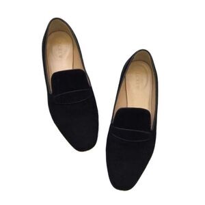 nwob J Crew Georgia black suede penny loafers 7.5